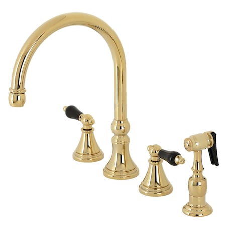 Kingston Brass KS2792PKLBS Duchess Widespread Kitchen Faucet W/ Brass Sprayer, Brass KS2792PKLBS